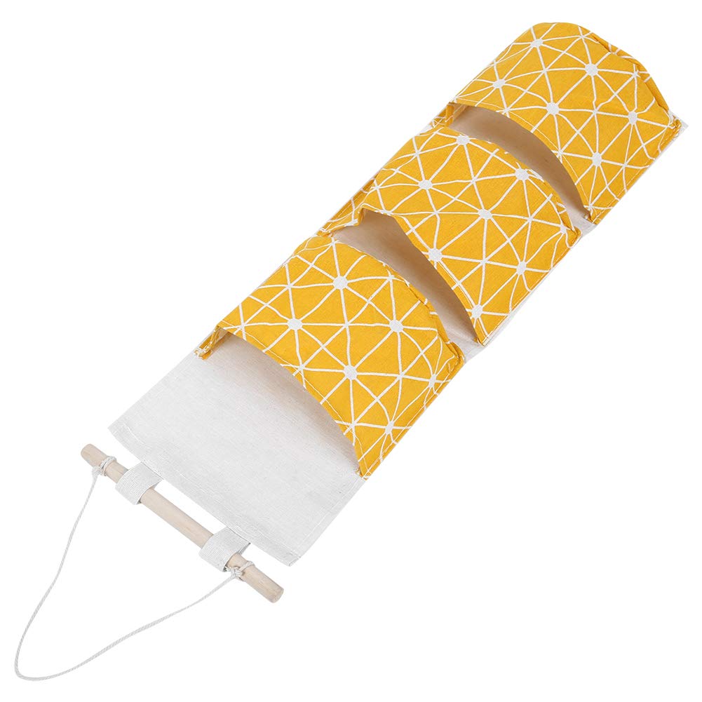 Przechowywanie na ścianie, Przechowywanie ścienne Szafa na ścianę Wiszące Woreczki do Przechowywania z 3 Kieszeniami 2pcs Nad Drzwiami Wiszące Półki do Sypialni łazienka (YELLOW)