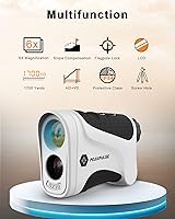 Vista 2 de Buscador de rangos de golf de 650 yardas, pantalla de alta claridad, aumento de 6X, precisión de 0.5 yardas, buscador de pines fácil de usar simple