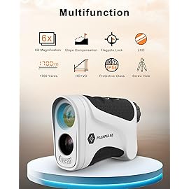 PEAKPULSE Range Finder Golf with Slope 1700 Yards 6X Zoom Angle Measurement Laser Golfing Rangefinders Distance Flag Pole Locked with Vibration Golfer Accessories for Men Women