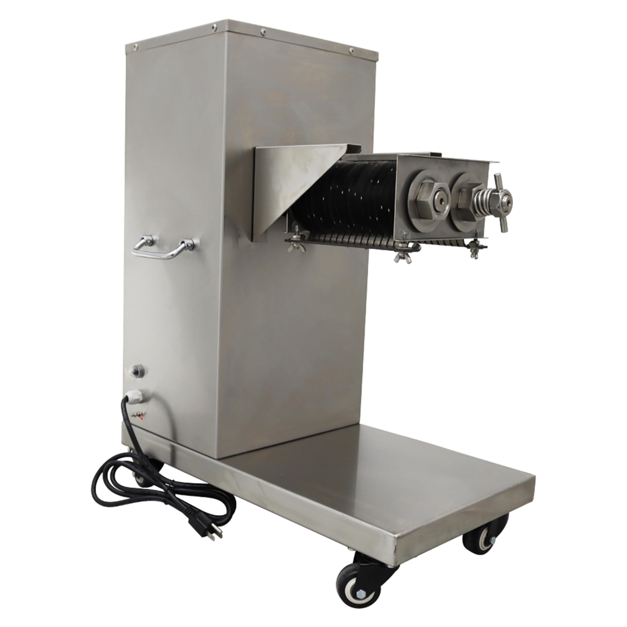 THUXEON 110V Electric Food Slicer, Commercial Meat Slicer with 8mm Blade, 850W Stainless Steel Electric Meat Cutter Machine, 500kg/h, Adjustable Thickness for Pork, Beef, Mutton