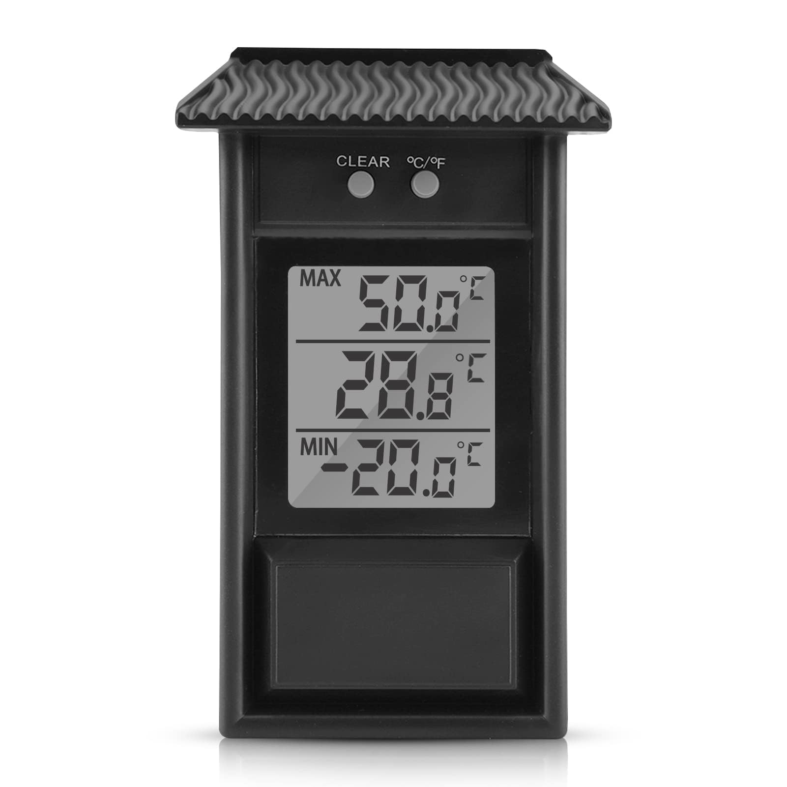Digital Max Min Thermometer Weatherproof Digital Temperature Meter -20 to 50℃ ±1℃ Accuracy Max Min Greenhouse Thermometer Monitor Humidity Gauge Monitor Hygrometer Water Proof