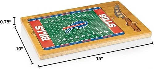 Vista 40 de PICNIC TIME NFL Football Field Icon - Juego de tabla de cortar y cuchillos con parte superior de vidrio, (Parawood y bambú)