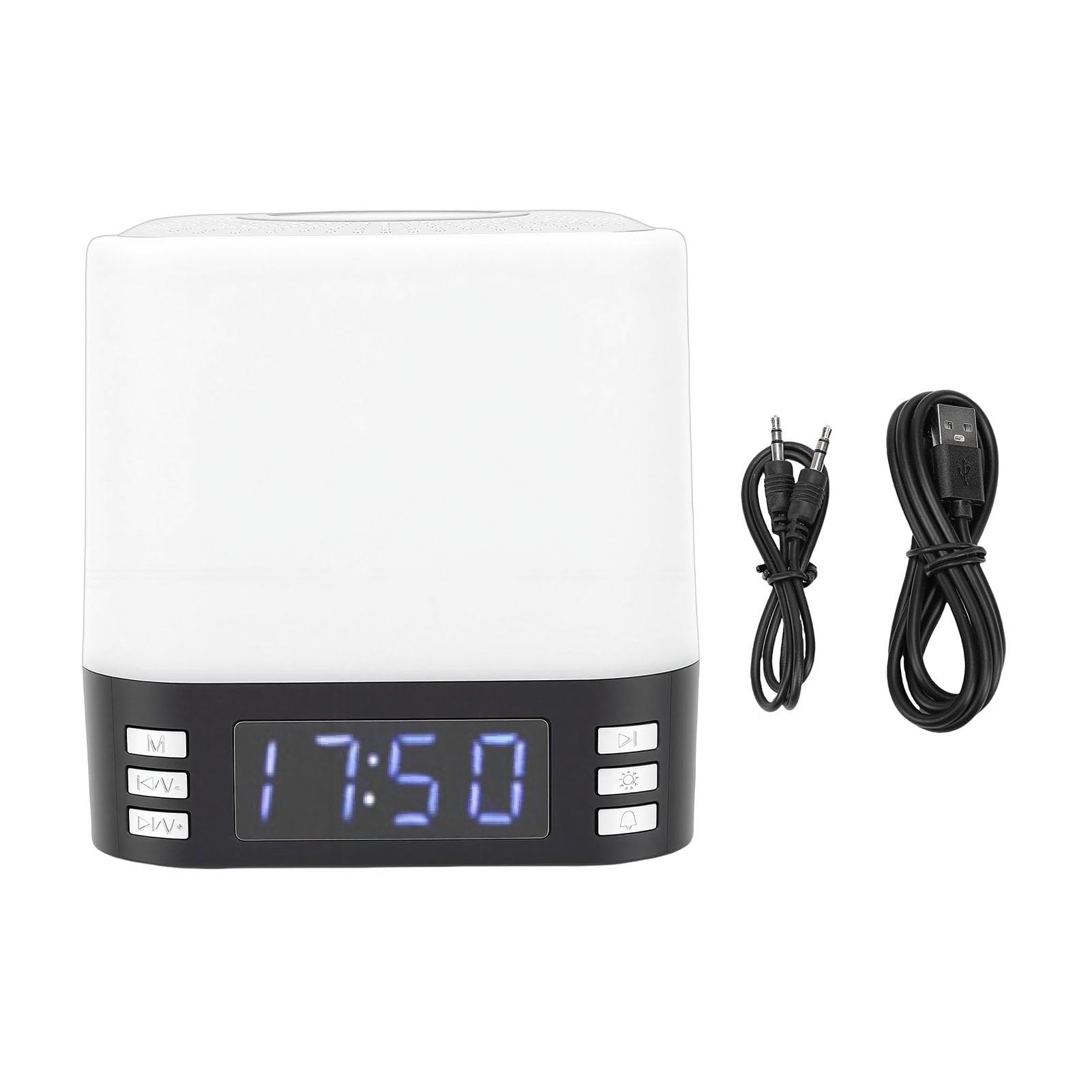 Pongnas Station de Charge 3 en 1 avec Horloge Numerique, Support de (Black)