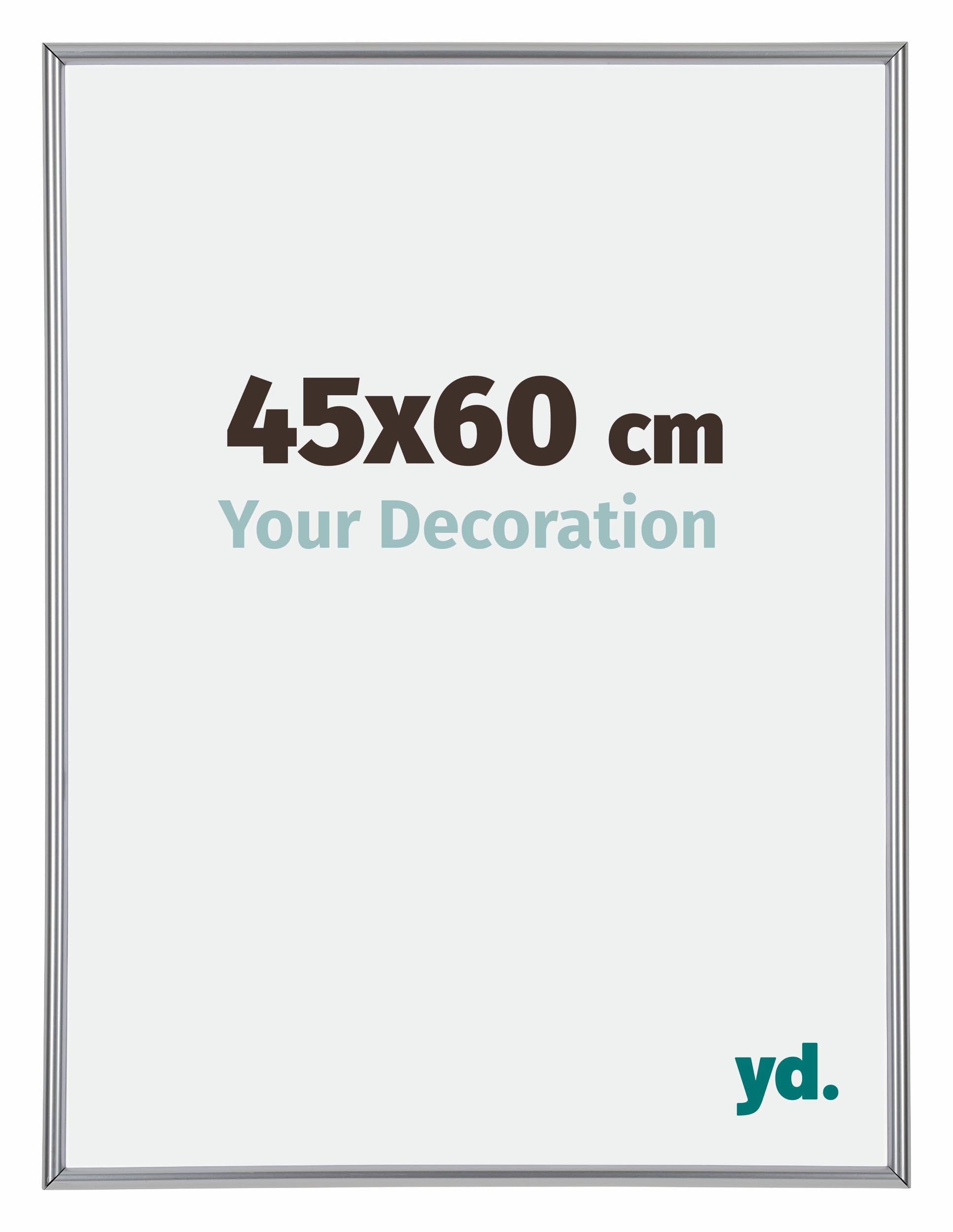 Your Decoration - Picture Frame 45x60 cm - Silver High Gloss - Decorative Wall Frame in Plastic with Antireflection - Frame 45x60 - Annecy