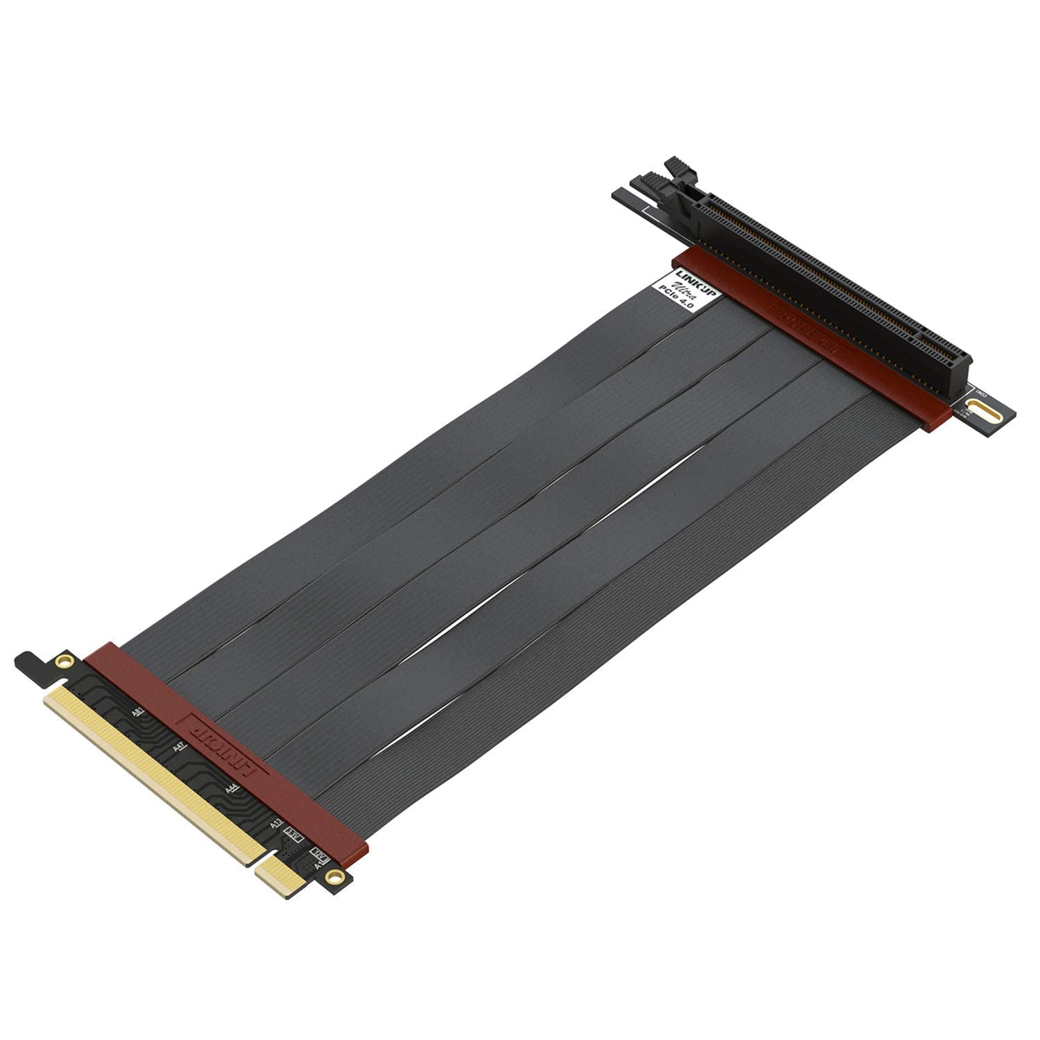 LINKUP - Ultra PCIe 4.0 X16 Riser-Kabel [RTX4090 RX6950XT x570 B550 Z690 Getestet] Geschirmte Vertikale Gaming-PCI-Express-Gen4-Montage | Universal 90-Grad-Buchse (20cm) 3.0 Gen3-Kompatibel