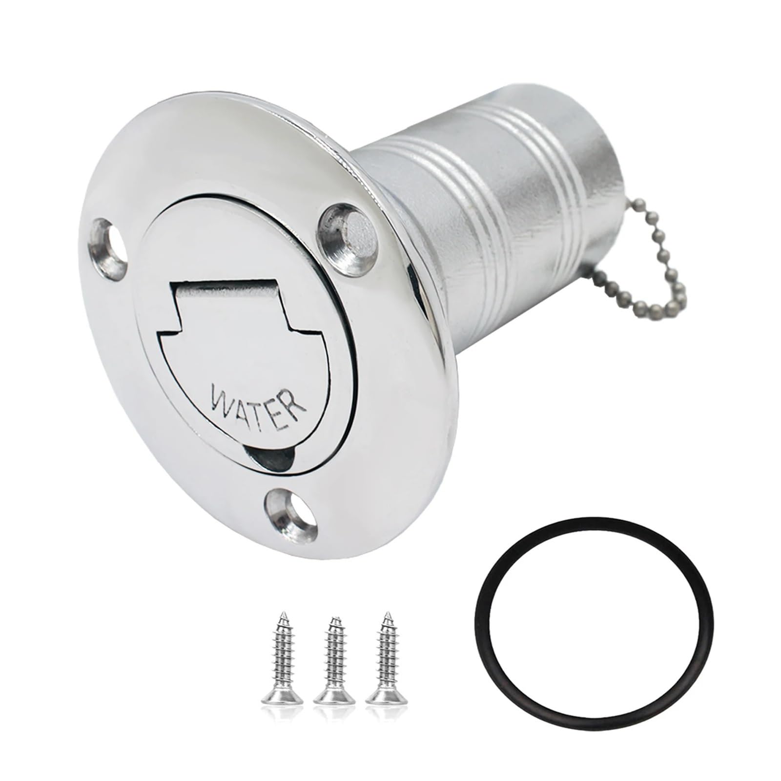 TIEOAXFT Boat Deck Fill/Filler GAS/WATER/FUEL Cap Tank Neck Marine Stainless Steel 316 Yacht Caravan 1-1/2"(38mm)(WATER)