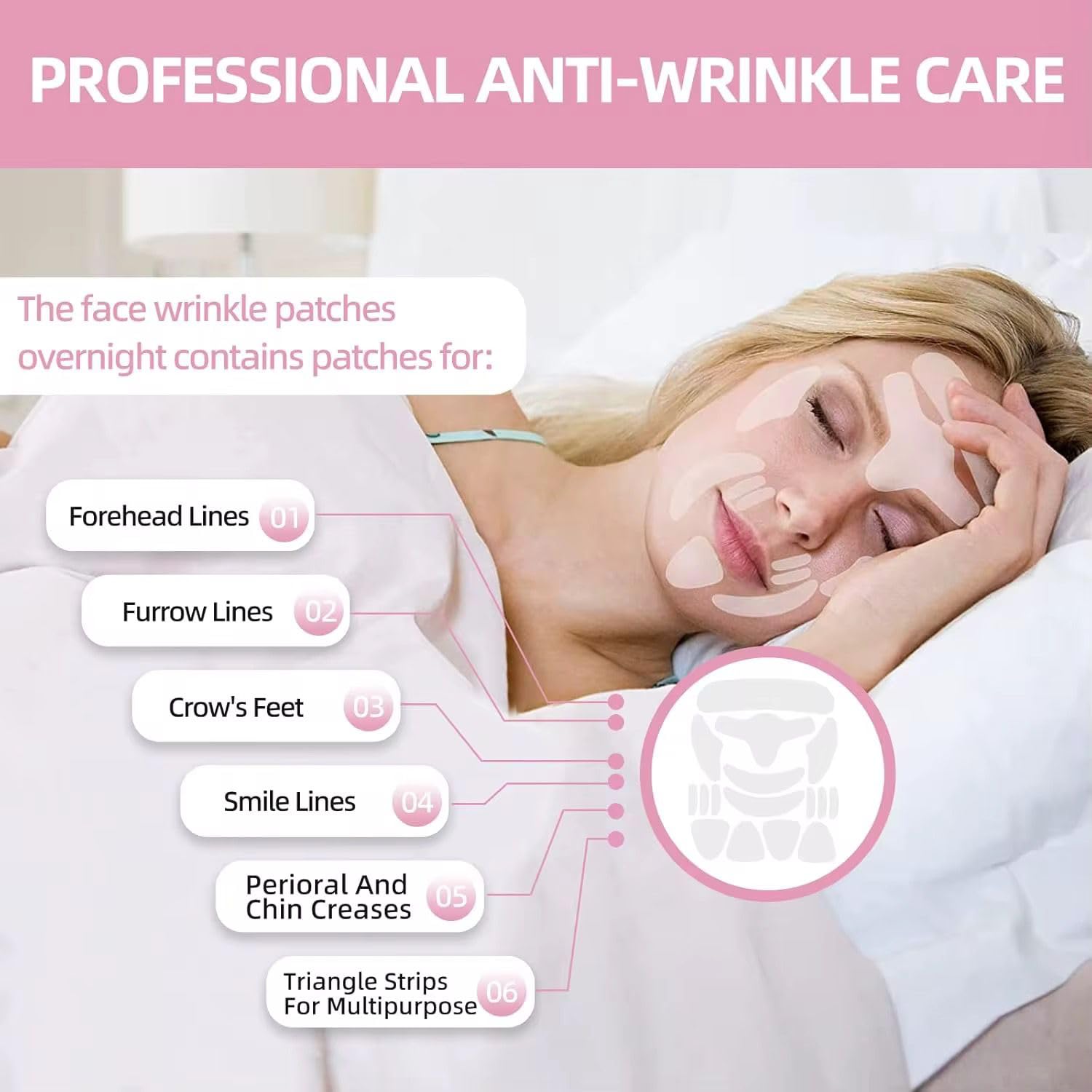 EFTIAAN Anti-Wrinkle Silicone Face Patches – 16 PCS Reusable Forehead, Eye, Mouth, and Neck Pads for Fine Lines & Wrinkle Repair – Overnight Skin Care Treatment 2