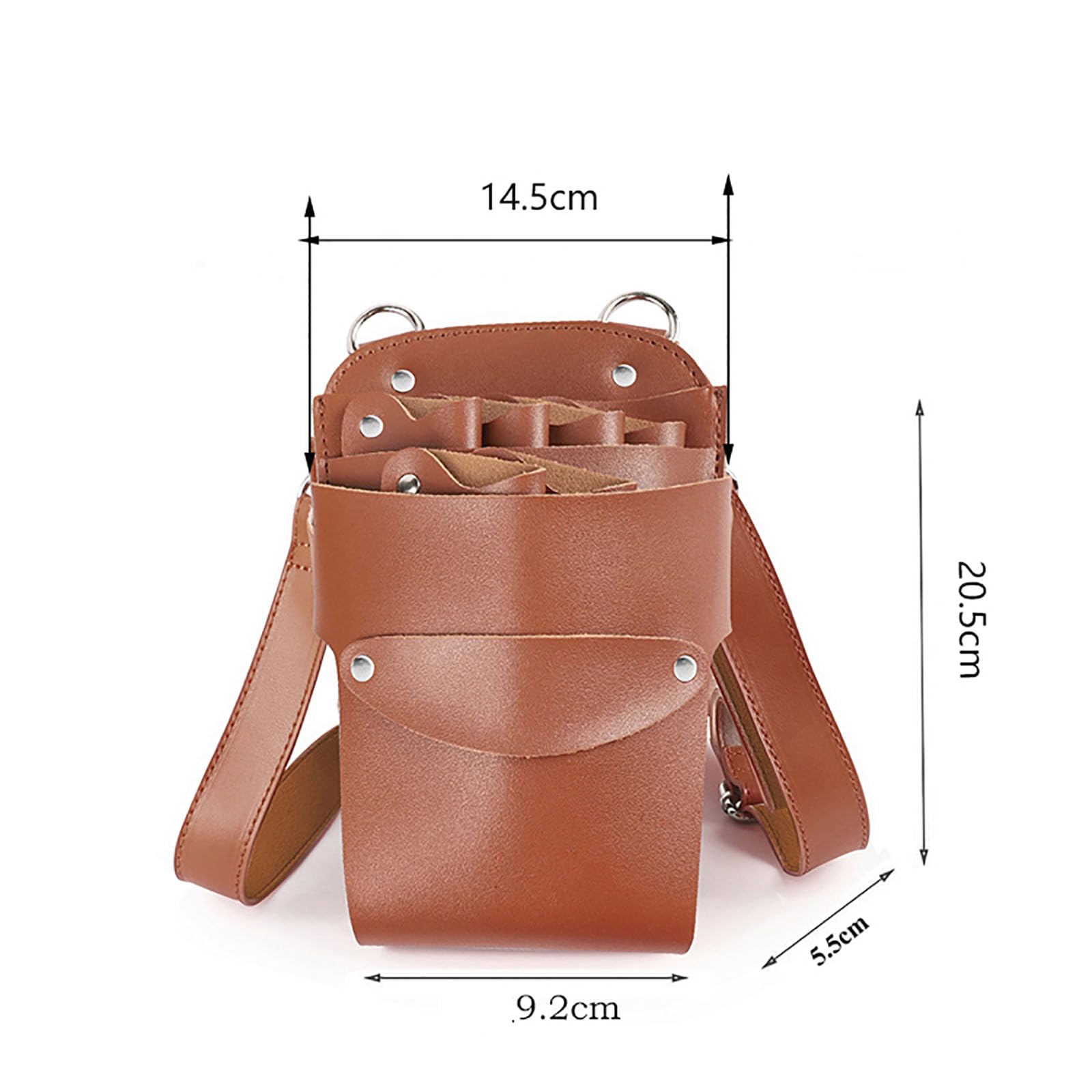Fondina per forbici da barbiere， Cintura for fondina for pettine a forbice da barbiere, marsupio for parrucchiere Borsa for custodia for cesoie | Brown