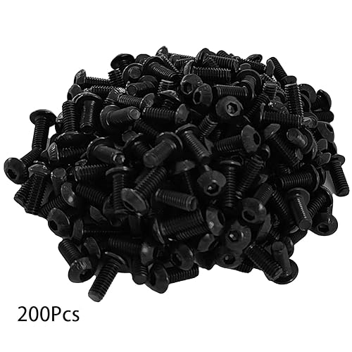 Miniatura 3 de Tornillos hexagonales de cabeza de botón M3 x 0.315 in, acero al carbono de grado 10.9, acabado de óxido negro, unidad hexagonal Allen, 200 unidades
