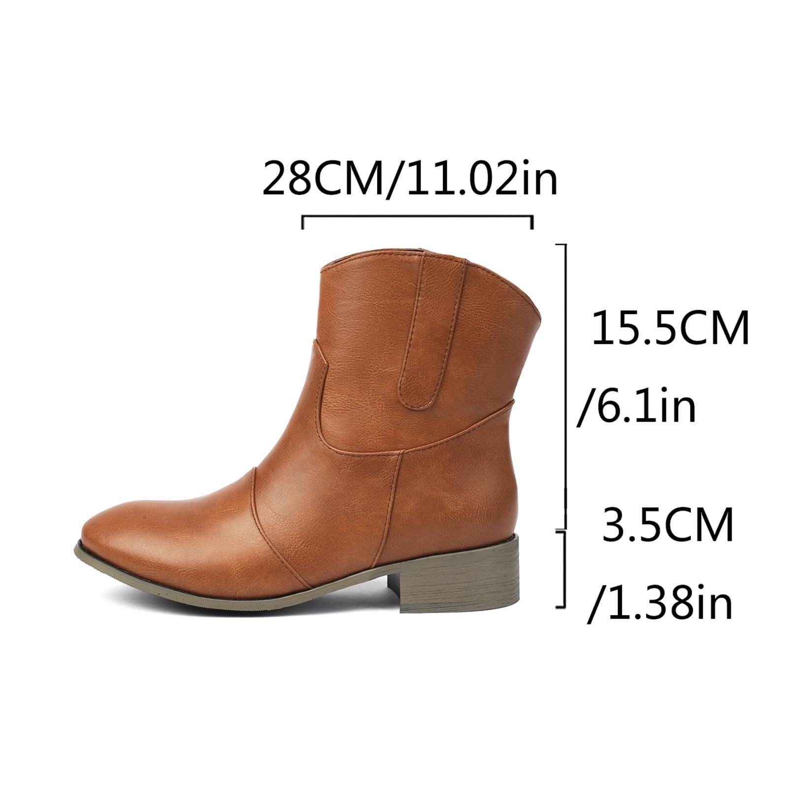 Cocila Botas Vaqueras De Media para Mujer, Modernas Punta Redonda Y Tacón Grueso, Botines Campestres Otoño, Invierno Primavera. Altas Cordones Mujer Piel Impermeables Nieve Tacon Ancho Negras