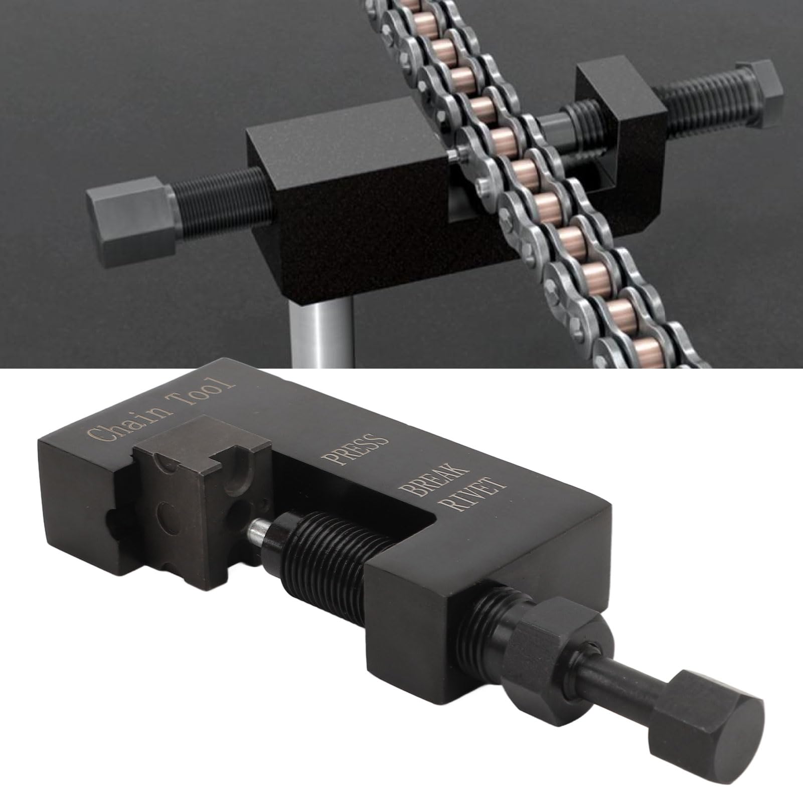 Spezzacatena in Acciaio per Carichi Pesanti, Set Professionale per Motocicli ATV 520 525 530 con Accessori per Pressatura e Smontaggio, Facile da Riporre