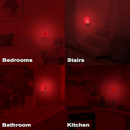 Miniatura 6 de GREENIC Lámpara LED de luz nocturna enchufable, paquete de 4 con sensor de luz ROJO
