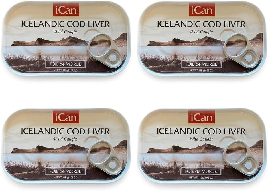 Wild Cod Liver Canned From Iceland 4.27oz pack of 4