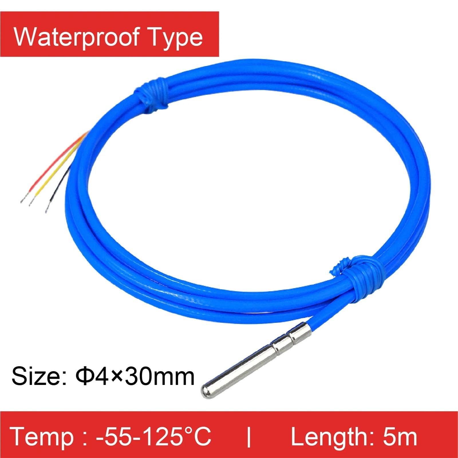 Cyfrowa wodoodporna sonda czujnika temperatury, kabel PTFE ze stali nierdzewnej, wysoka precyzja olejoodporna temperatura przemysłowa