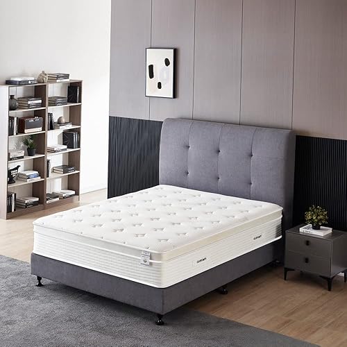 Miniatura 2 de Oliver & Smith - Colchón híbrido de espuma viscoelástica fresca de 12 pulgadas y resortes con funda transpirable, cómoda parte superior de almohada