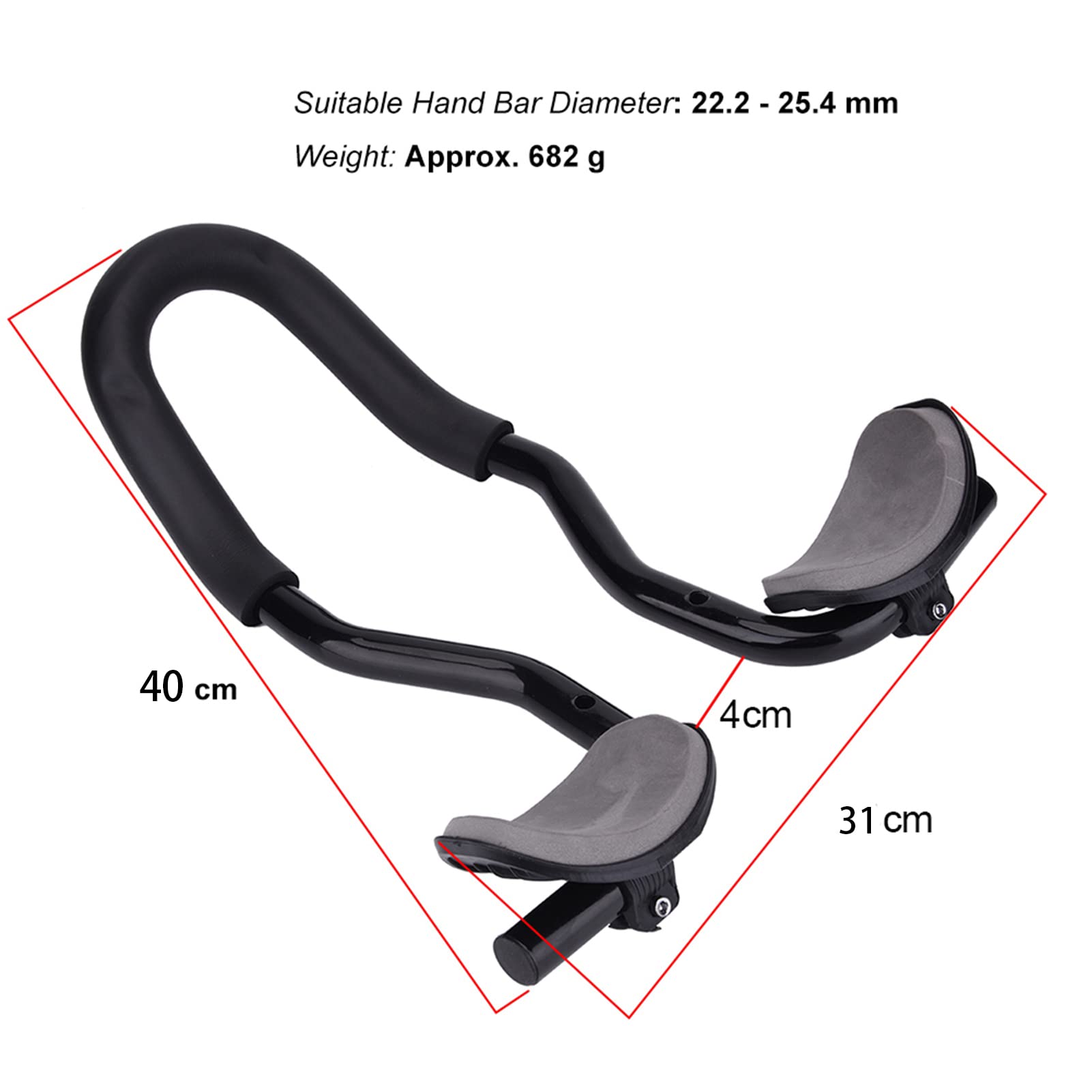 Poggiabici Manubrio Poggiamanubrio Per Bicicletta Aerobar Manubrio Per Bicicletta Manubrio Per Bici da Triathlon Manubrio Aerodinamico Per Bicicletta Per MTB Bici da Strada