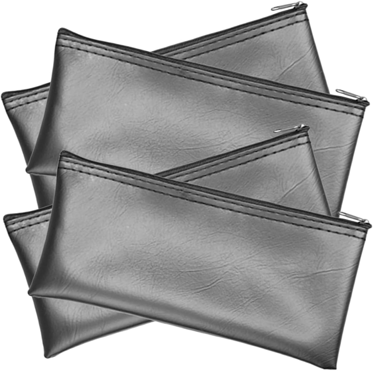 4pcs PU Leather Microphone Pouch with Zipper Compact Mic Storage Bags for Travel and Singing Lightweight Portable Case Fits Handheld Mics and Devices for Singers and Music