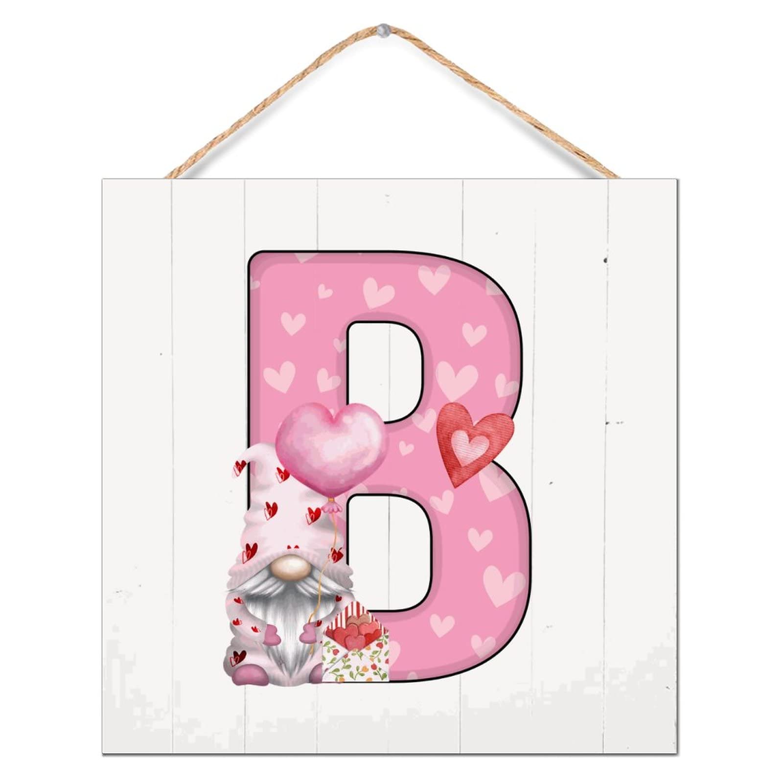Décoration murale rustique en bois de 30cm avec nains de Saint-Valentin