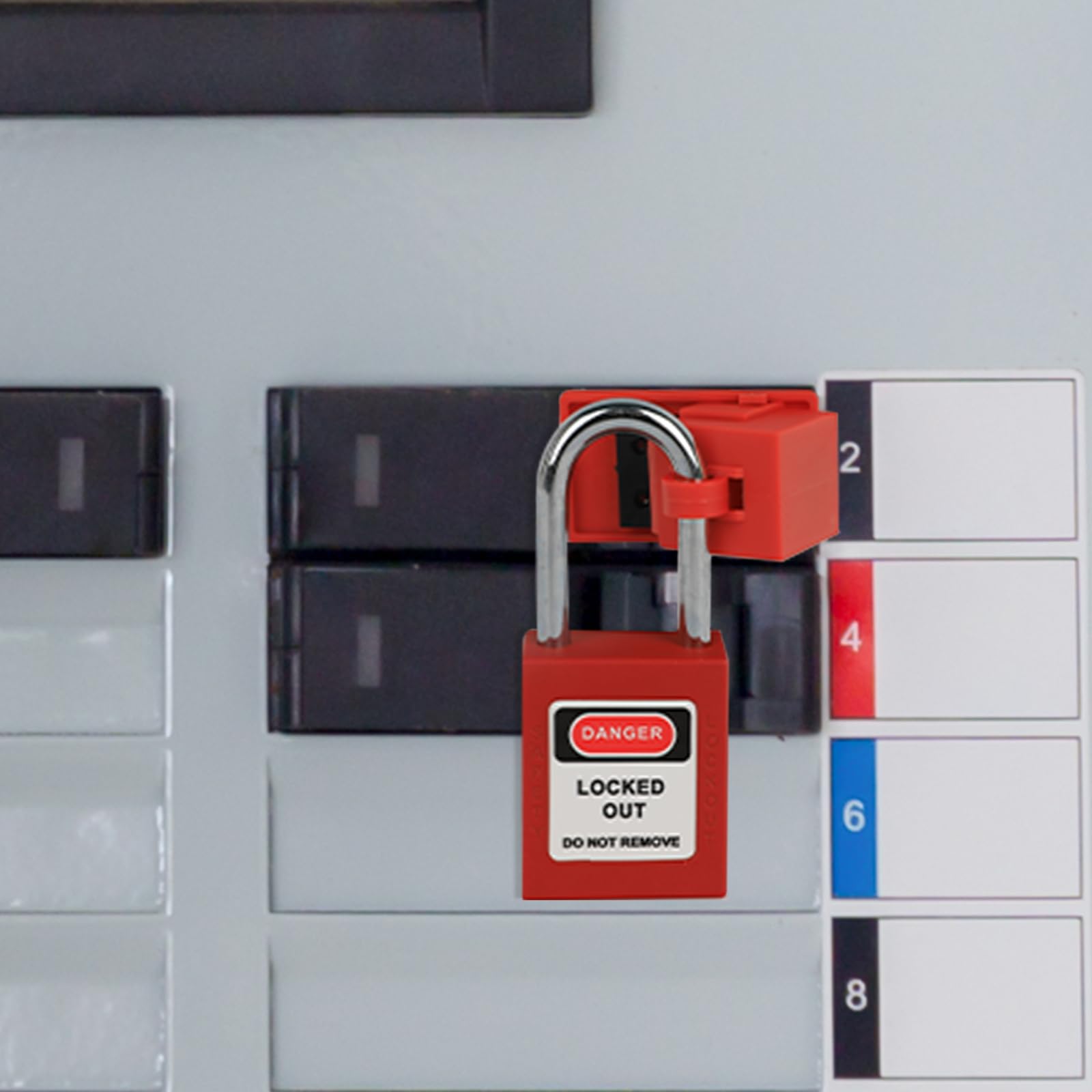 7256 120/277V Clamp-On Breaker Lockout With Cleat - OSHA Compliant Electrical Safety Device