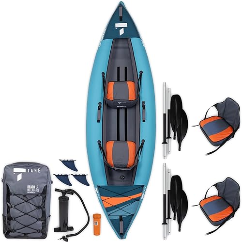 Miniatura 9 de TAHE Beach LP Premium Inflatable Kayak Complete Package Including Kayak, Seat, Paddle, Pump and TravelStorage Bag
