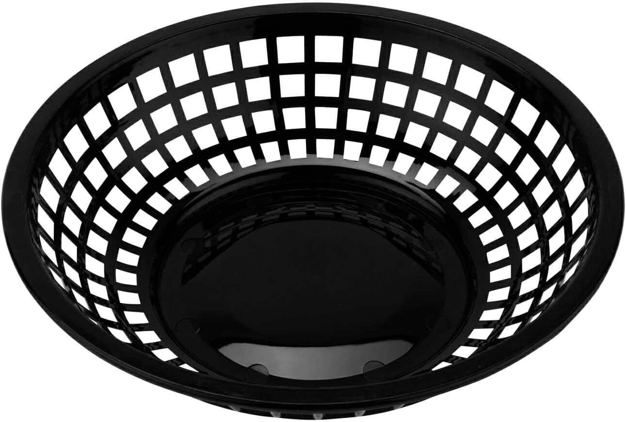 G.E.T. RB-820-BK Round Serving / Bread Basket, 8", Black (Set of 12)