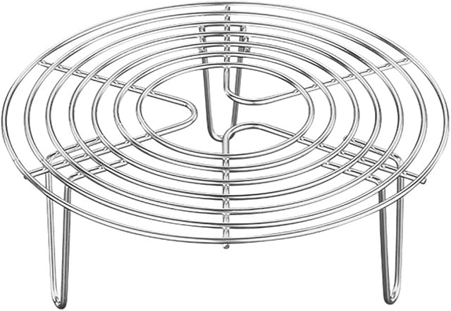 Holibanna Cooking Rack Round Stainless Steel Baking and Cooling Steaming Rack with Stand Cookware Fit for Air Fryer Instant Pot Pressure Cooker Canning 16X4CM