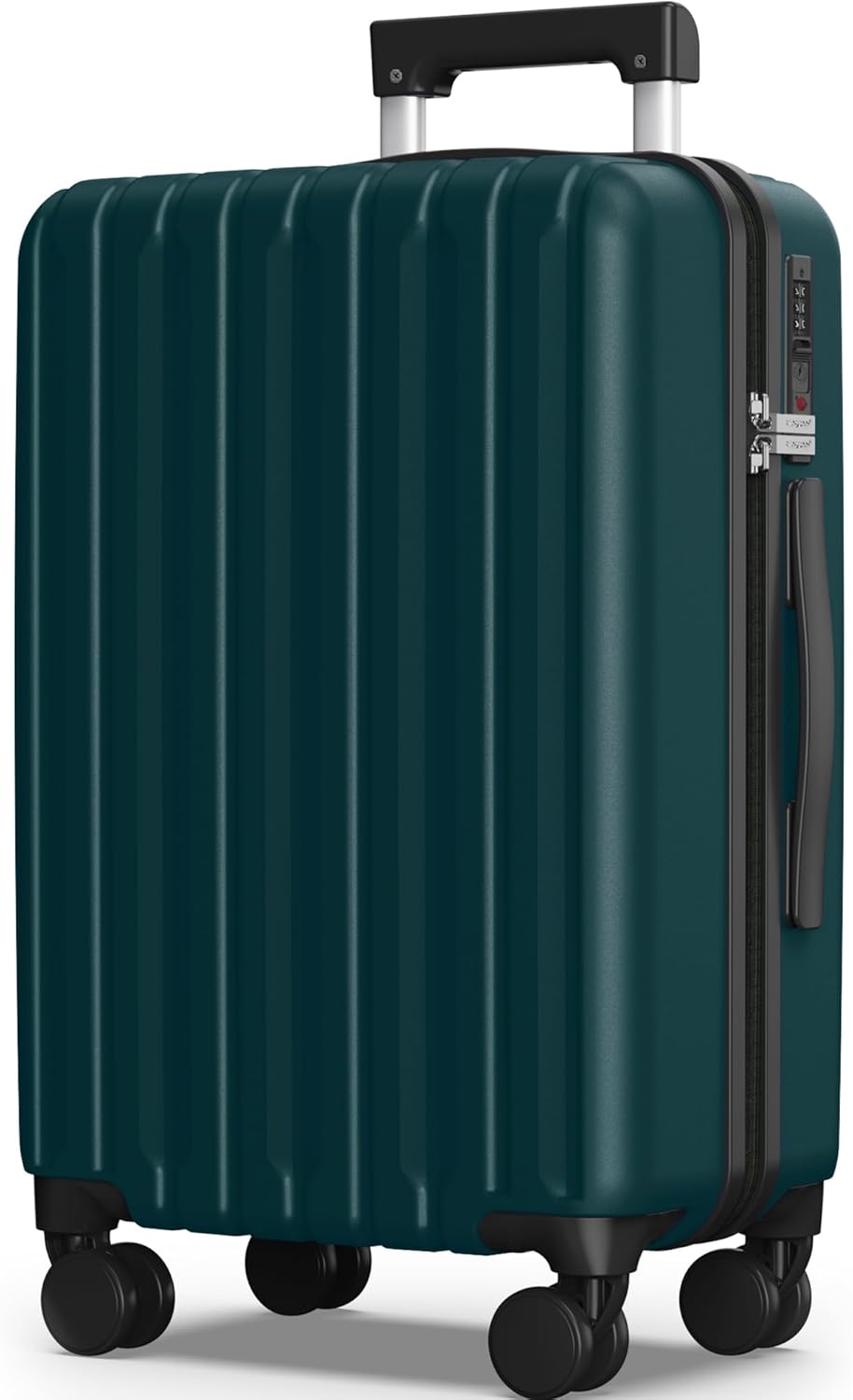 SHOWKOO Valise Grande Rigide 77cm 100% Polycarbonate Extensible Légère Durable Valise Soute Trolley Voyage avec 4 roulettes Silencieuses à 360° et Serrure TSA, XL-Vert