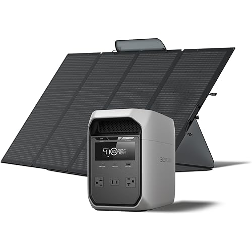 EF ECOFLOW Solar Generator DELTA 3 Classic 1024Wh with 400W Solar Panel,1800W AC/100W USB-C Output (3600W Surge), LiFePO4 Battery Portable Power Station, 1 Hr Fast Charge for Home, outdoor