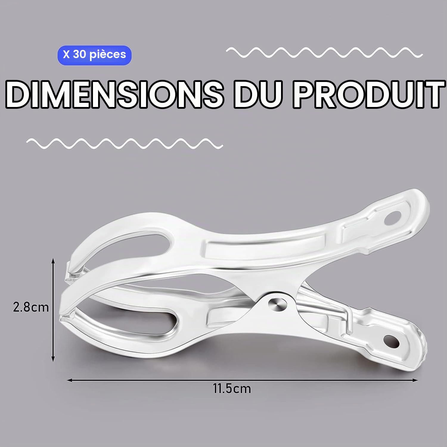 30 Pcs 4,5 Pouces Clips de Couverture de Piscine en Acier Inoxydable Pinces de Couverture de Piscine Clips de Couverture d'hiver de Piscine en Métal Jumbo Faciles à Utiliser