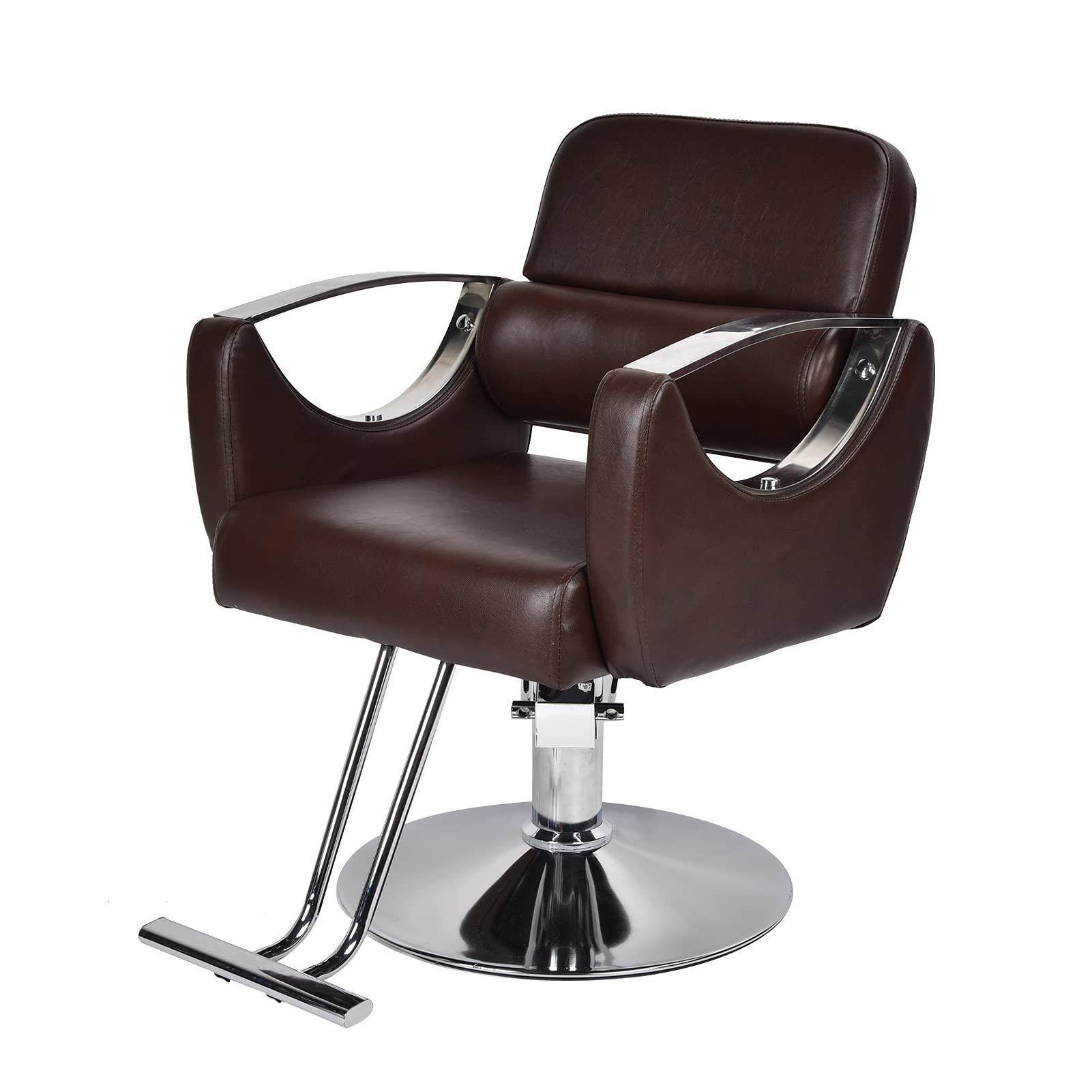 Ejoyous Retro-Friseurstuhl, PU-Leder, Friseurstuhl, Höhenverstellbar, um 360 Grad Drehbar, Hydraulische Pumpe, 300 Kg Kapazität, für Schönheitssalon-Friseursalon-Styling