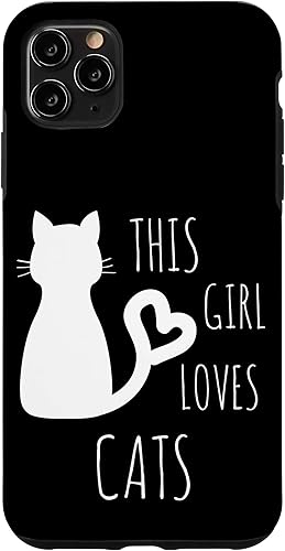 Miniatura 4 de Funda de regalo para iPhone 11 Pro This Girl Loves Cats con forma de corazón