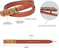 Vista 11 de Cinturón de cuero clásico con hebilla de metal para mujer con vestido de jeans Aah-negro-clásico