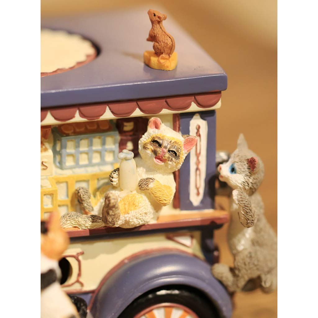 Boîte À Musique Cadeau De Noël Boîte musicale mignonne, boîte musicale de chat, boîtes de musique de chariot de lait, boîte de musique en résine, boîte de musique rétro, boîte de musique de décoration