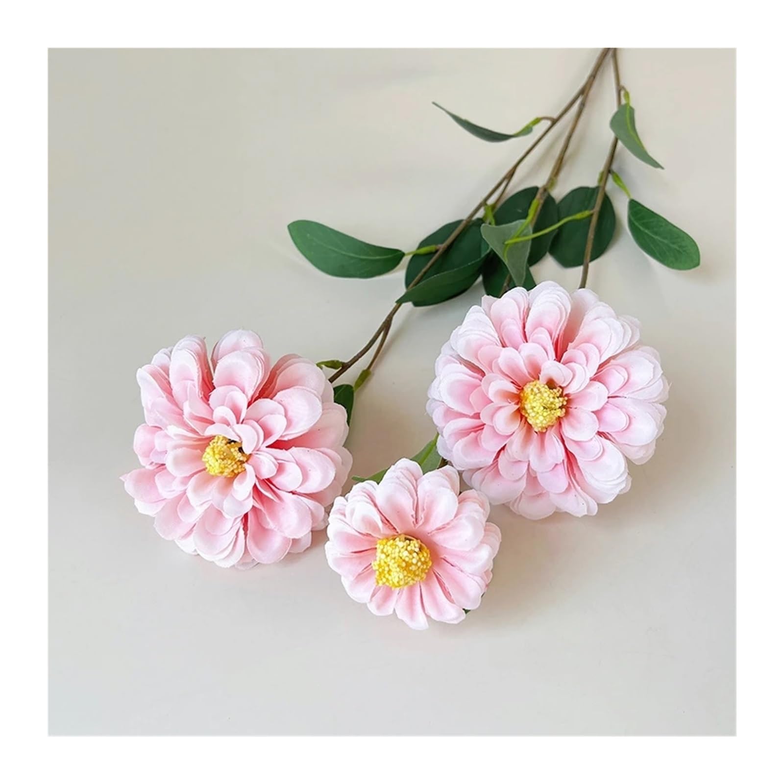 LXLAEOANG Artificial Flower Branches 3 Heads Artificial Marigold Chrysanthemum Silk Peony Flower Branch(Pink)
