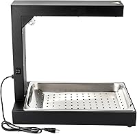 Vista 7 de Calentador de papas fritas, lámpara de calor comercial para pollos de acero inoxidable para alimentos, luz de calor, estación de descarga