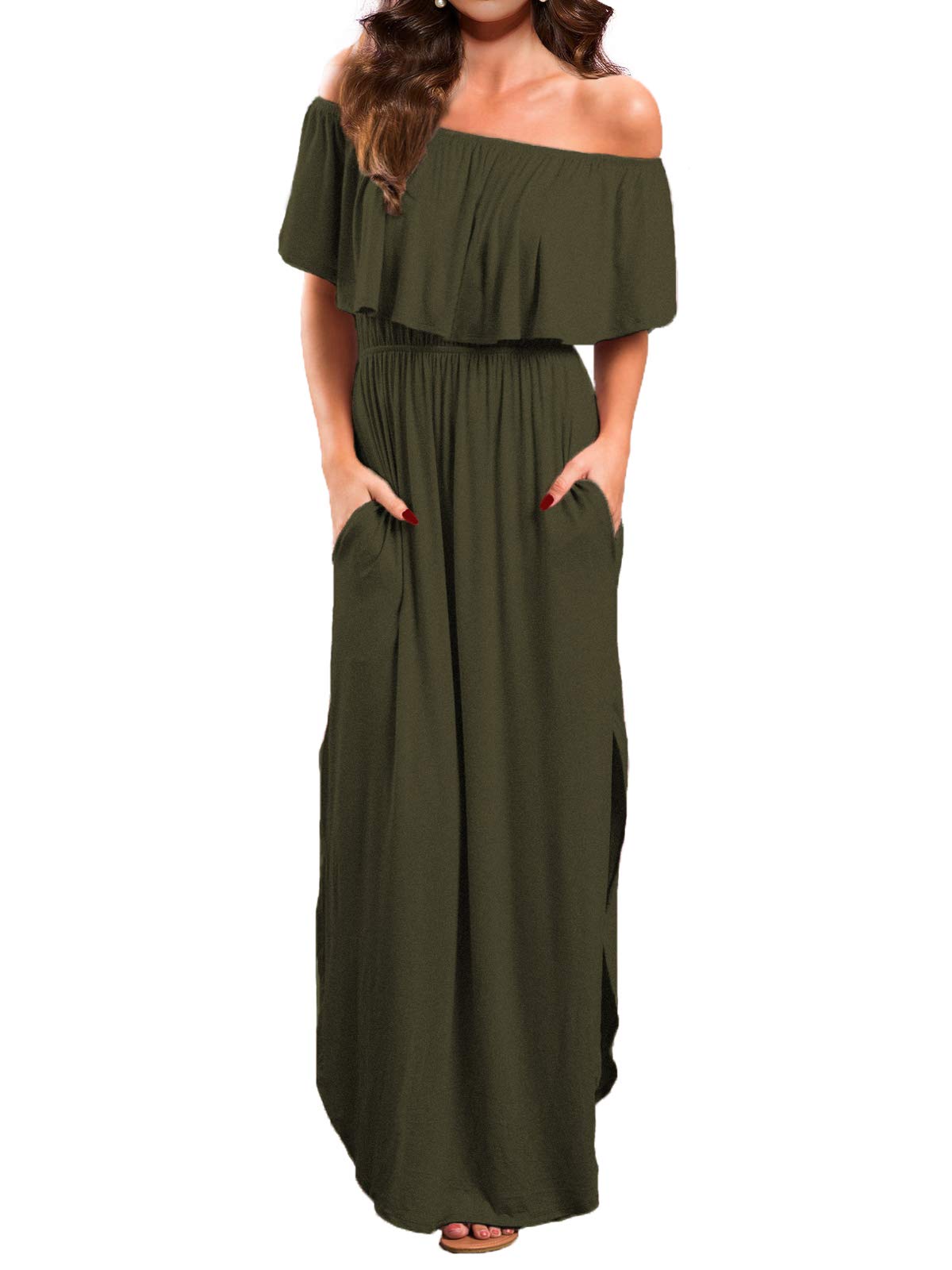 VERABENDI Off Shoulder Maxi Dress