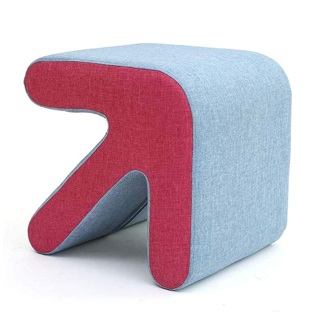 Petit tabouret ottoman en bois avec pouf bas déhoussable rembourré pour salon