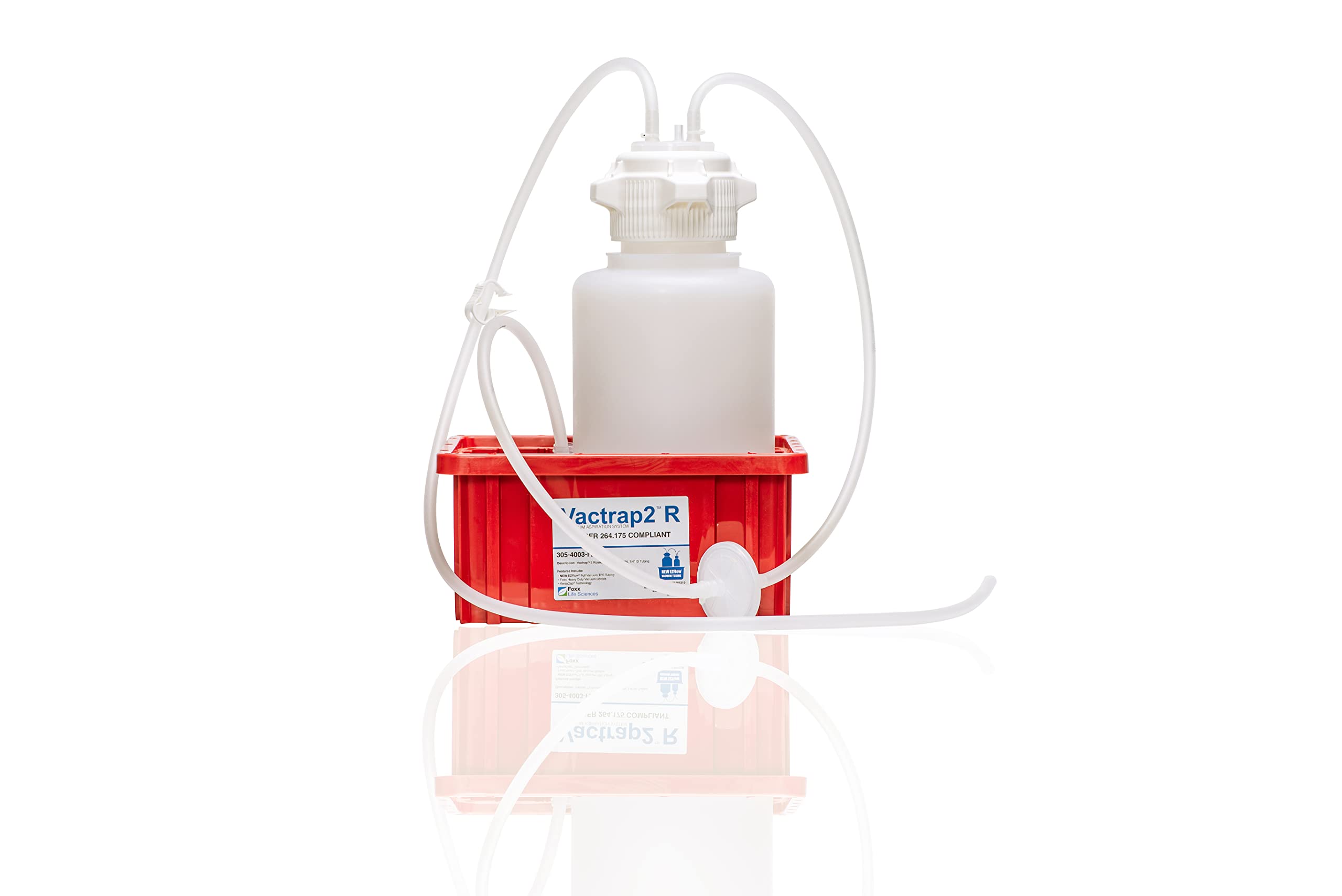 Foxx Life Sciences Vactrap™2 Round, 4 L, PP, RED BIN, 1/4" ID TUBING-picture-28