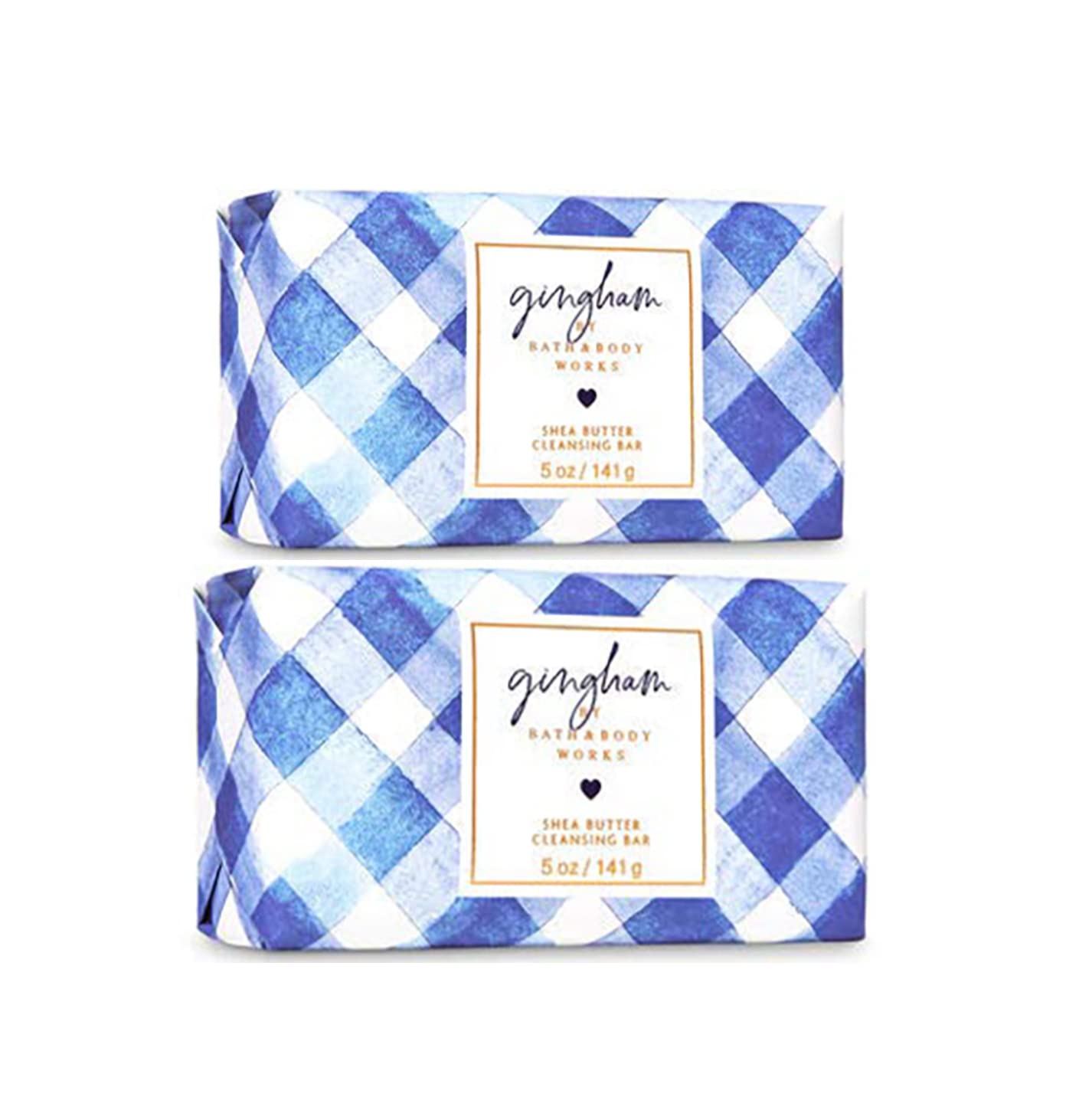 Bath and Body Works Gingham Shea Butter Cleansing Bar Soap 5 oz Pack OF 2 (Gingham)