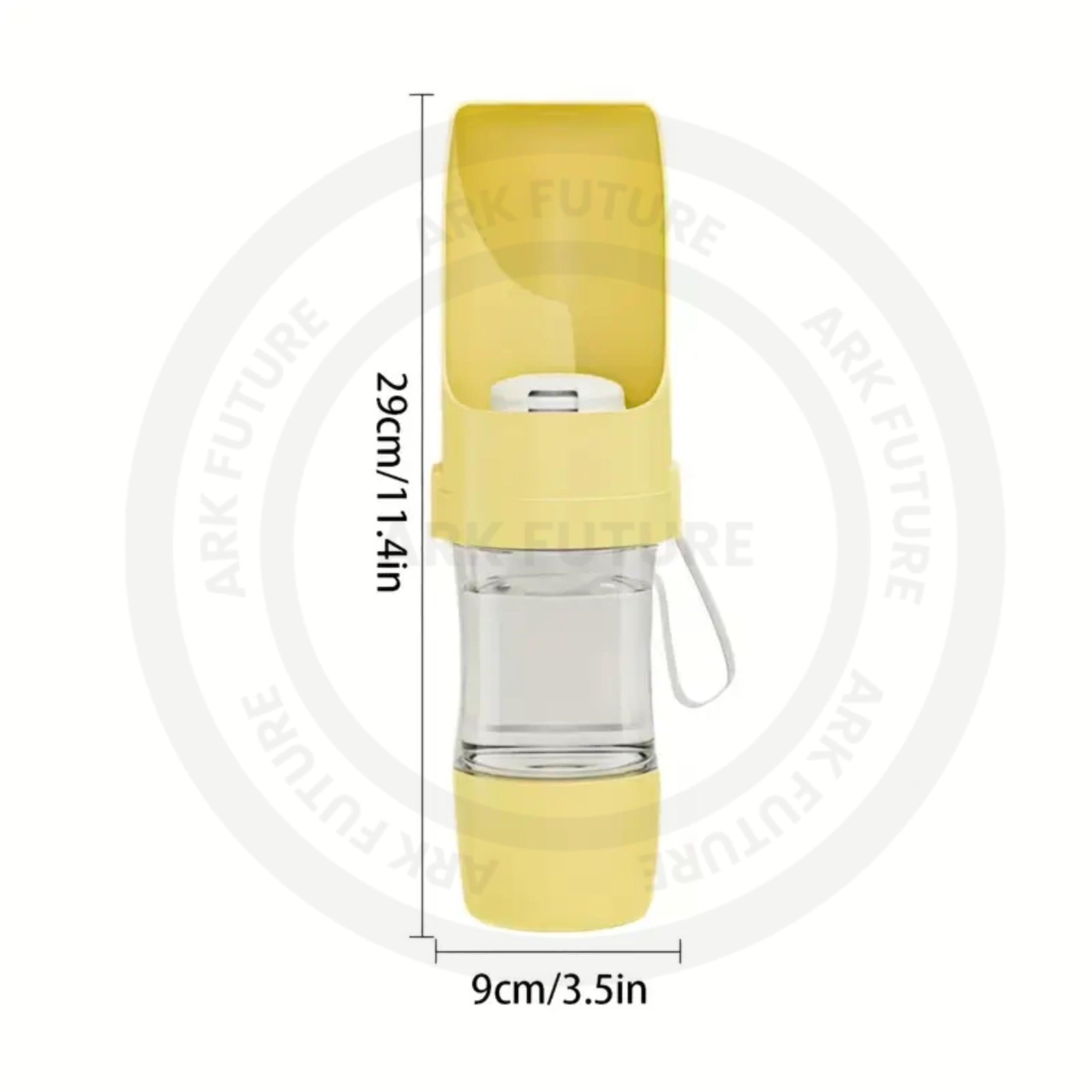 ark future Portable Dog Water Bottle for Travel Walks & Outdoor Use -BPA-Free Pet Drinking Dispenser with Built-In Trough & Carry Strap - Image 2