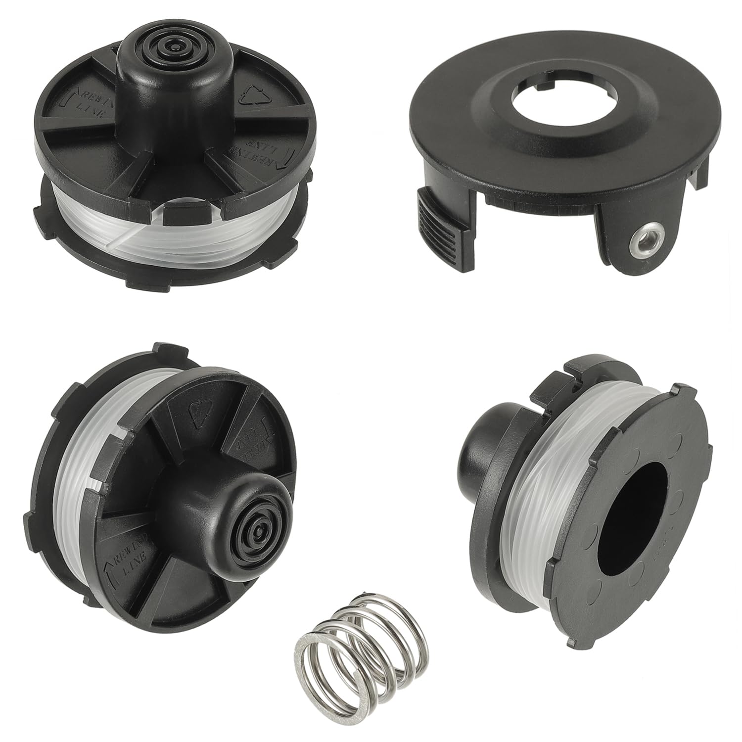 EPLZON Ma-Kita 196146-9/195858-1 Replacement Trimmer Spool Φ1.6mm 8.3 m for Ma-Kita Battery DUR181 DUR141 DUR180Z DUR181Z (3 Spool+ 1 Cover+ 1 Spring)