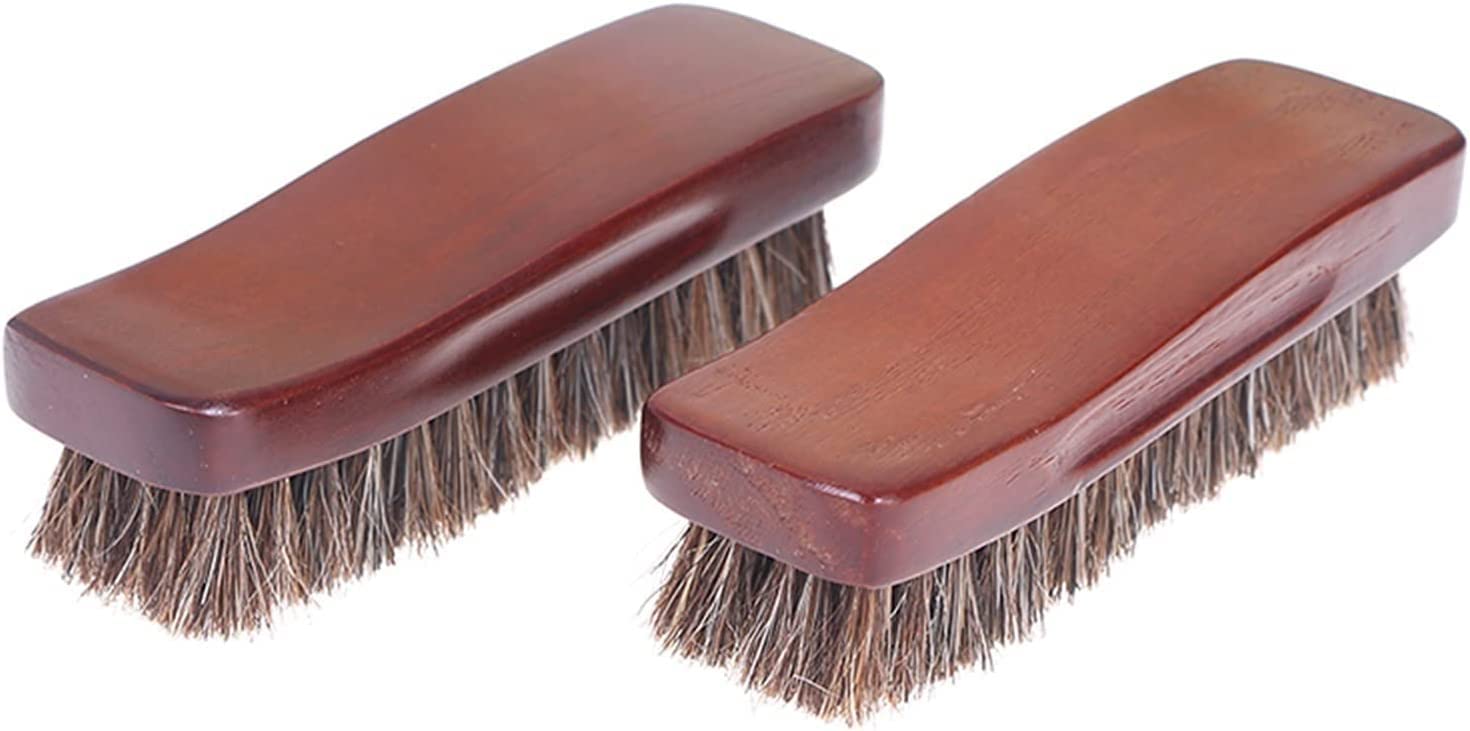 Cepillo for Zapatos, cerdas de Madera Natural Cepillo for Zapatos de Pelo de Caballo Cepillo for pulir Botas de Cuero Limpiador de Zapatos Cepillo for Zapatos(17x2cm)