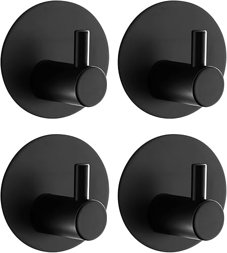 Ganchos para toallas de baño (paquete de 4) ganchos adhesivos para toallas de ducha para ducha interior Ganchos adhesivos de pared de baño para
