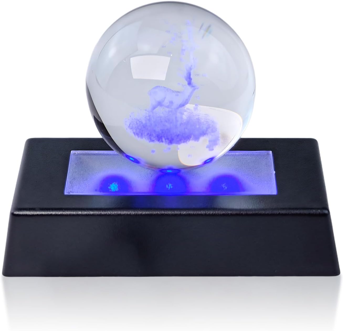 Flylin Black LED Light Base USB 7 Colors for 3D Crystal Ball Ornament