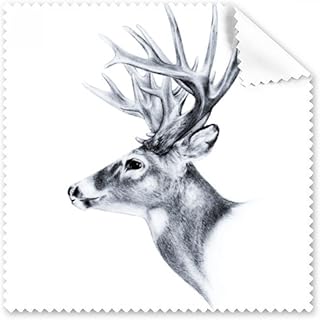 Sketch Deer Black White Art Deco Gift Fashion Cleaning Cloth Phone Screen Glasses Cleaner 5pcs