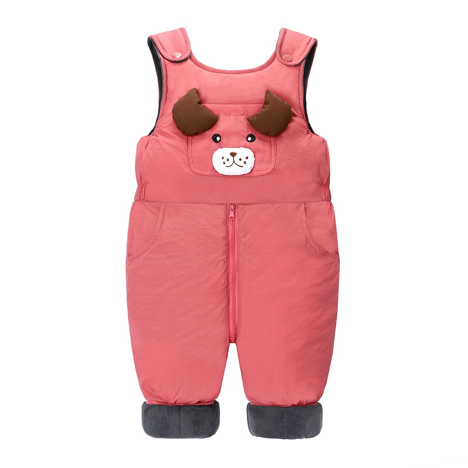 Pantaloni da neve per bambini per ragazzi e ragazze Dolce senza maniche Salopette foderata spessa calda tuta imbottita pantaloni esterni