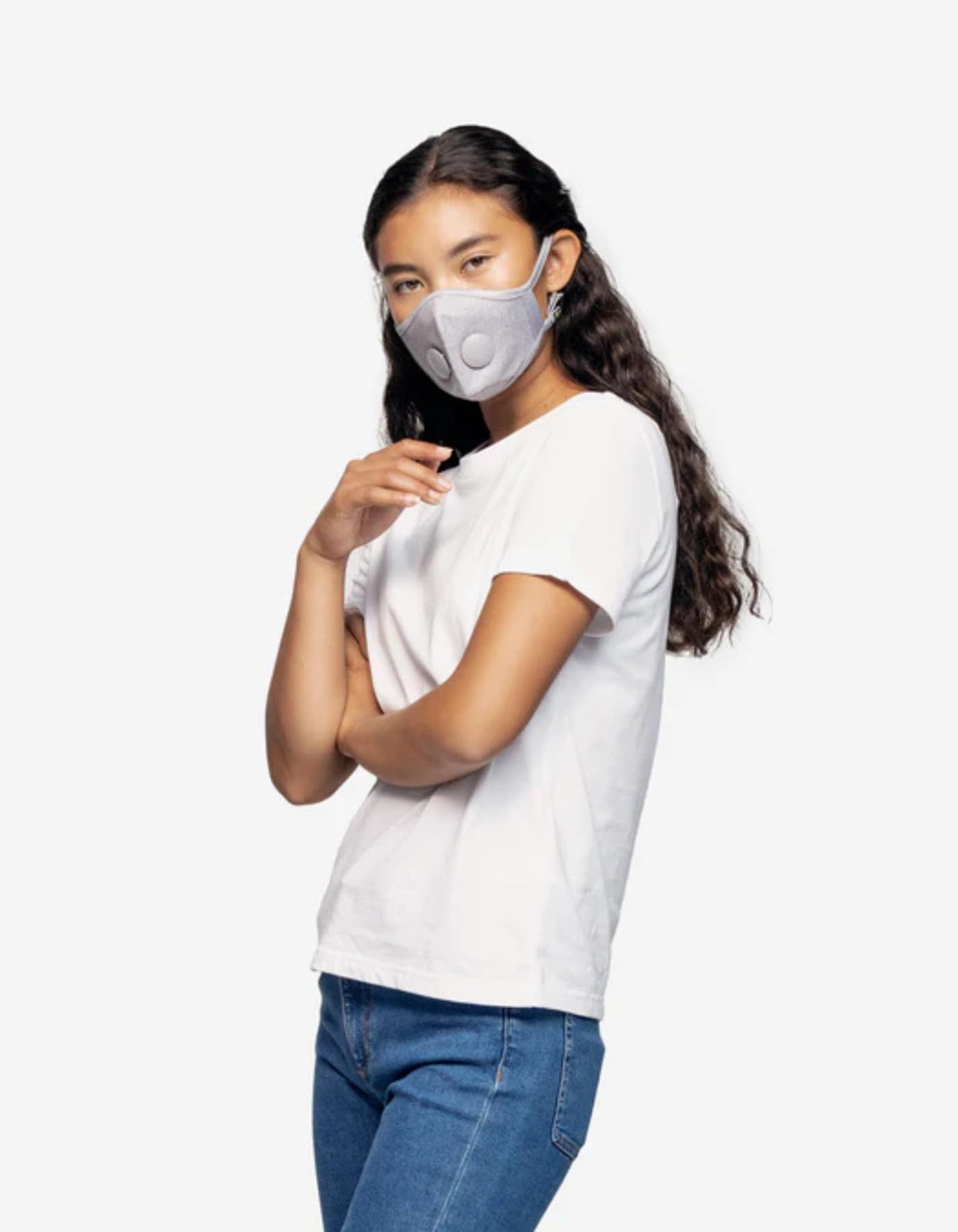 Airinum, Urban Air Mask 2.0 Masque Anti-Pollution, Masque de Protection Respiratoire Réutilisable et Ajustable Contre la Pollution Atmosphérique, les Allergènes et les Bactéries - Quartz Grey L