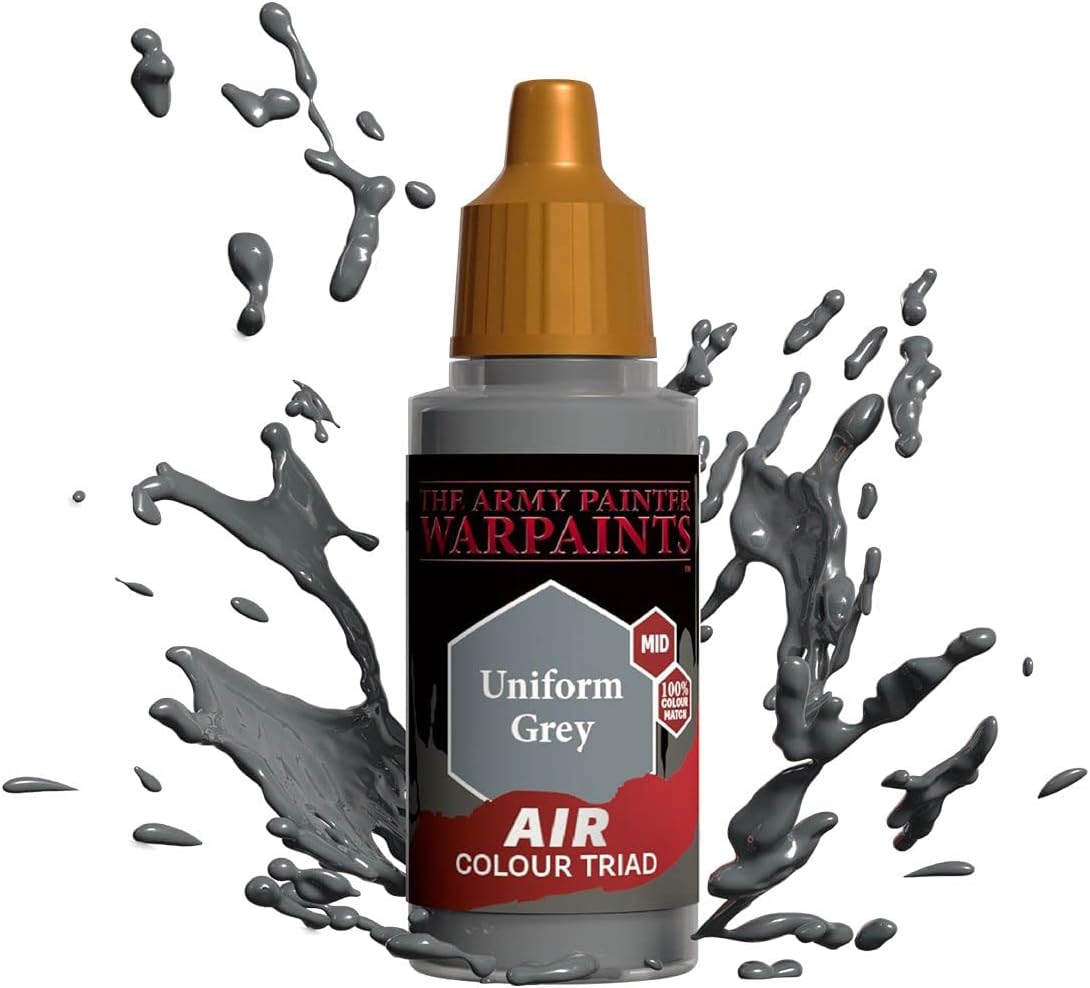 The Army Painter Warpaint Air Uniform Grey - Pintura acrílica no tóxica a base de agua muy pigmentada para juegos de rol de mesa, juegos de mesa y juegos de guerra Pintura de modelos en miniatura