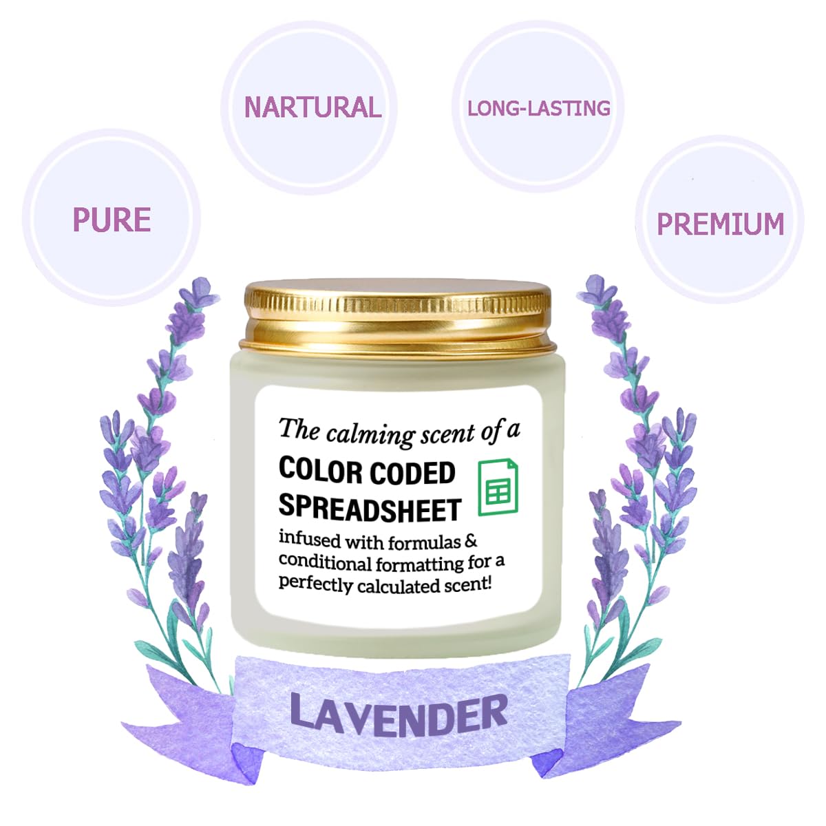 Accountant Gifts for Women Men Candle - Funny Spreadsheet Gifts for Accountants CPA Boss The Calming Scent of A Color Coded Spreadsheet Soy Candle 4oz