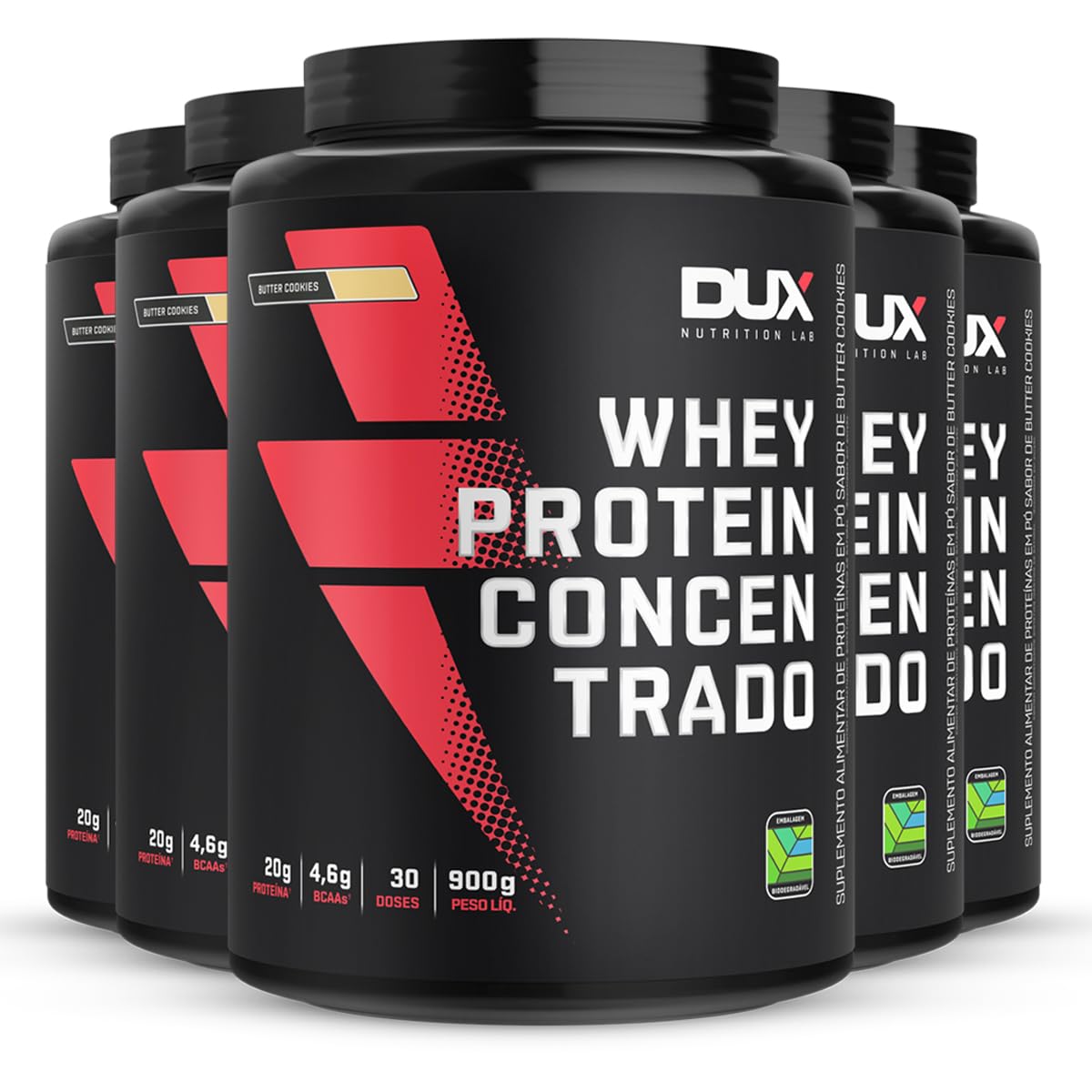 Kit 5 Whey Protein Concentrado Dux Butter Cookies 900g em promoção! Veja a oferta e mais achadinhos de Vitaminas & Suplementos 2 Hoje é o melhor dia para comprar Kit 5 Whey Protein Concentrado Dux Butter Cookies 900g com aquele preço maroto! Promoção! Aproveite a oferta! 2